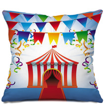 Vector Circus Tent  Bright Icon Pillows 51788095