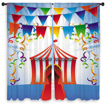 Vector Circus Tent  Bright Icon Window Curtains 51788095