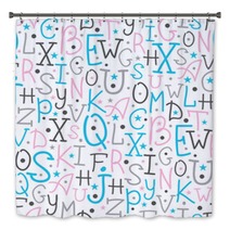 Vector Colorful Alphabet Letters Seamless Pattern Background Bath Decor 59996818