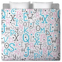 Vector Colorful Alphabet Letters Seamless Pattern Background Bedding 59996818