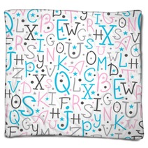 Vector Colorful Alphabet Letters Seamless Pattern Background Blankets 59996818