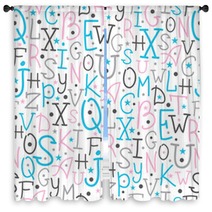 Vector Colorful Alphabet Letters Seamless Pattern Background Window Curtains 59996818
