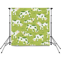 Vector Cows On The Field Seamless Pattern Background With Hand Backdrops 47647944