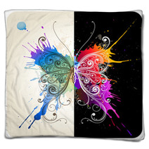 Vector Decorative Butterfly Blankets 24015533