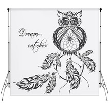 Vector Dream Catcher Owl White Background Backdrops 152773478