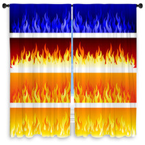 Vector Fire Banners Window Curtains 23262945