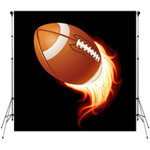 Vector Flying Flaming American Football Ball Backdrops 36668095