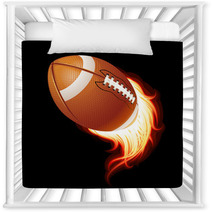 Vector Flying Flaming American Football Ball Nursery Decor 36668095
