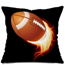 Vector Flying Flaming American Football Ball Pillows 36668095