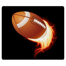 Vector Flying Flaming American Football Ball Rugs 36668095