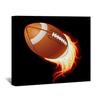 Vector Flying Flaming American Football Ball Wall Art 36668095