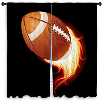 Vector Flying Flaming American Football Ball Window Curtains 36668095