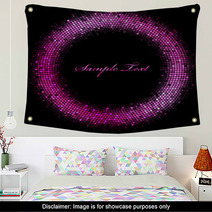 Vector Frame With Pink Sparkles Wall Art 55549899