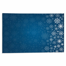 Vector Frosty Snowflakes Background Rugs 58694950