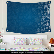 Vector Frosty Snowflakes Background Wall Art 58694950