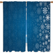 Vector Frosty Snowflakes Background Window Curtains 58694950