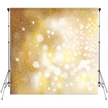 Vector Golden Sparkling Background With Lights And Snowflakes Pa Backdrops 66779814