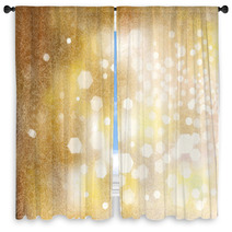 Vector Golden Sparkling Background With Lights And Snowflakes Pa Window Curtains 66779814