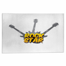 Vector Hipster Cartoon Retro Label Rock Star Rugs 141349934