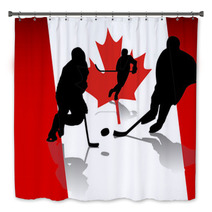 Vector Ice Hockey Players Bath Decor 20237634