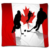 Vector Ice Hockey Players Blankets 20237634