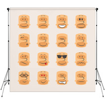 Vector Icon Set Of Smiley Faces Emotions Mood And Expression Backdrops 69054002