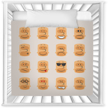 Vector Icon Set Of Smiley Faces Emotions Mood And Expression Nursery Decor 69054002