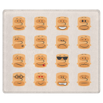 Vector Icon Set Of Smiley Faces Emotions Mood And Expression Rugs 69054002