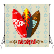Vector Illustration Of Aloha Surf Boards Backdrops 14693631
