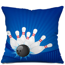 Vector Illustration Of Bowling Pin With Ball Pillows 51062629