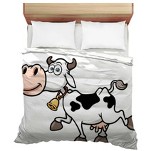 Vector Illustration Of Cartoon Cow Bedding 55592534
