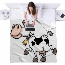 Vector Illustration Of Cartoon Cow Blankets 55592534