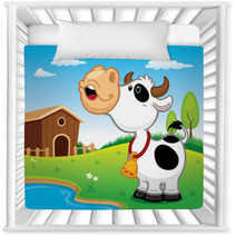 Vector Illustration Of Cartoon Cow Nursery Decor 72612455