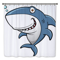 Vector Illustration Of Cartoon Shark Bath Decor 64941382