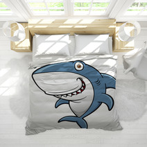 Vector Illustration Of Cartoon Shark Bedding 64941382