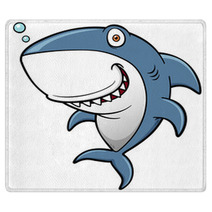 Vector Illustration Of Cartoon Shark Rugs 64941382