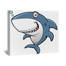 Vector Illustration Of Cartoon Shark Wall Art 64941382
