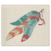 Vector Illustration Of Decorative Feathers Rugs 61166334