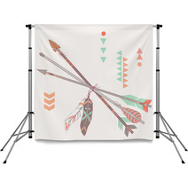 Vector Illustration Of Different Ethnic Arrows With Feathers Backdrops 60500596