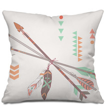 Vector Illustration Of Different Ethnic Arrows With Feathers Pillows 60500596