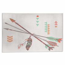Vector Illustration Of Different Ethnic Arrows With Feathers Rugs 60500596