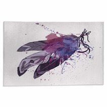 Vector Illustration Of Ethnic Feathers With Watercolor Rugs 60501500