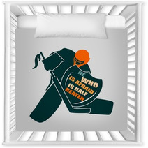 Vector Illustration Of Ice Hockey Goalie With Knight Shield Nursery Decor 108057573