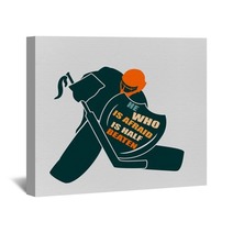 Vector Illustration Of Ice Hockey Goalie With Knight Shield Wall Art 108057573