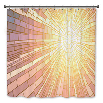 Vector Illustration Of Mosaic Sunset. Bath Decor 63777492