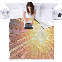 Vector Illustration Of Mosaic Sunset. Blankets 63777492