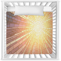 Vector Illustration Of Mosaic Sunset. Nursery Decor 63777492