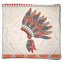 Vector Illustration Of Native American Indian Chief Headdress Blankets 60501497
