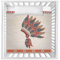 Vector Illustration Of Native American Indian Chief Headdress Nursery Decor 60501497