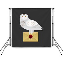 Vector Illustration Of Owl Holding A Letter Backdrops 99556829